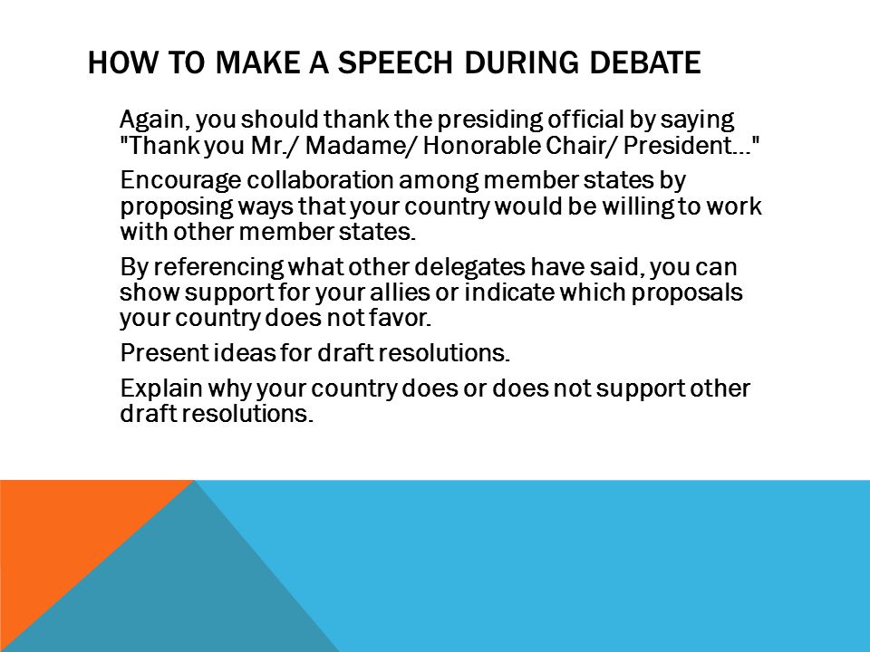 How to write a speech for debate